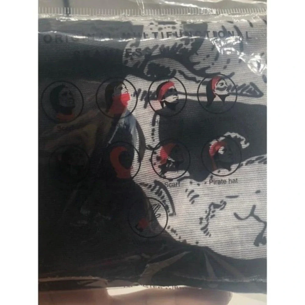 Motorcycle Helmet‎ Skull Neck Face Mask Unisex White & Black